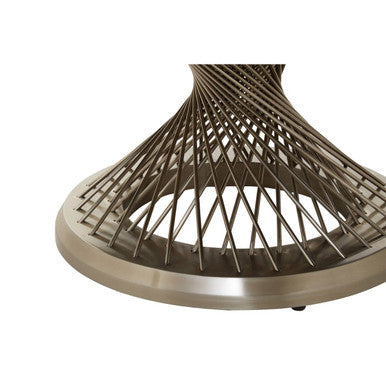 Black Glass Round Coffee Table with Silver Finish Base
