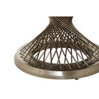 Black Glass Round Coffee Table with Silver Finish Base