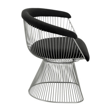 Black Velvet Chair with Hourglass Shape