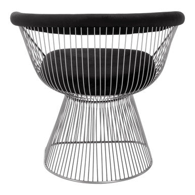 Black Velvet Chair with Hourglass Shape
