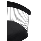 Black Velvet Chair with Hourglass Shape