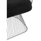 Black Velvet Chair with Hourglass Shape