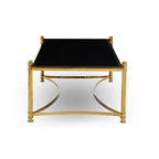 Black Glass and Gold Finish Rectangular Coffee Table