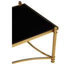 Black Glass and Gold Finish Rectangular Coffee Table