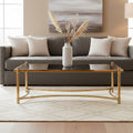 Black Glass and Gold Finish Rectangular Coffee Table