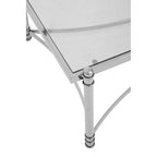 Clear Glass and Silver Finish Rectangular Coffee Table