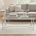 Clear Glass and Silver Finish Rectangular Coffee Table