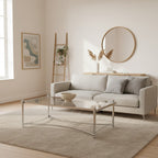 Clear Glass and Silver Finish Rectangular Coffee Table