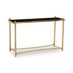 Black Glass and Gold Finish Console Table