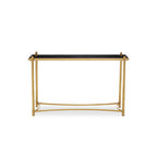 Black Glass and Gold Finish Console Table
