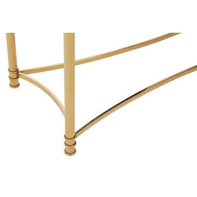 Black Glass and Gold Finish Console Table