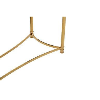 Black Glass and Gold Finish Console Table