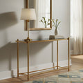 Black Glass and Gold Finish Console Table