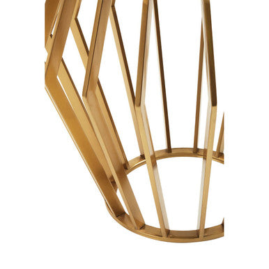 Gold Metal Side Table with Black Glass Top
