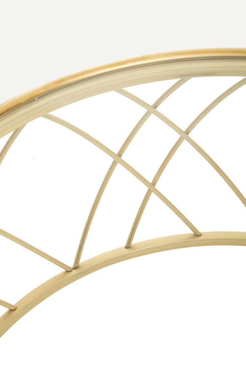Clear Glass and Gold Finish Round Coffee Table