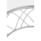Clear Glass and Silver Finish Round Coffee Table