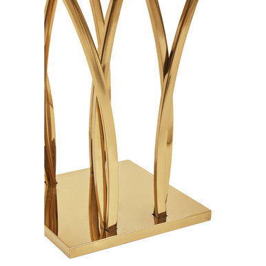 White Marble Side Table with Gold Finish Frame