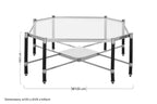 Clear Glass and Chrome Finish Coffee Table with Black Legs