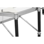 Clear Glass and Chrome Finish Coffee Table with Black Legs