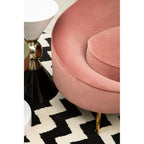 Gold and Black Metal Angular Side Table with White and Black Top and Rounded Base