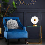 Gold Warm Metallic Finish End Table with Clear Tempered Glass Top