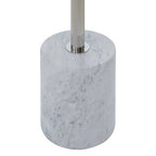 White Marble Effect and Silver Finish Round Side Table