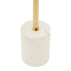 Gold Frame T-Shape End Table with White Marble Top
