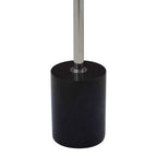 Silver Frame T-Shape End Table with Black Marble Top