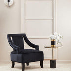 Gold Frame T-Shape End Table with Black Marble Top