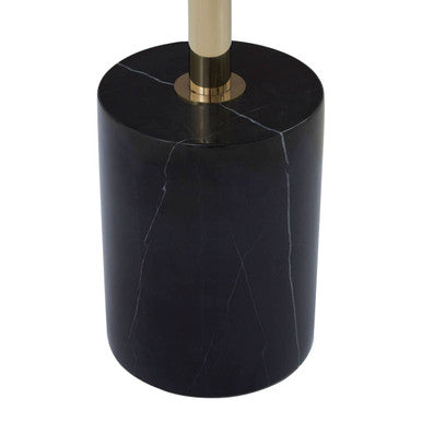 Gold Frame T-Shape End Table with Black Marble Top