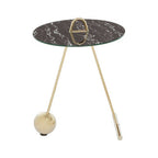 Black Marble Effect Top End Table with Gold Splayed Legs