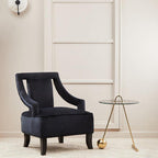 Black Marble Effect Top End Table with Gold Splayed Legs