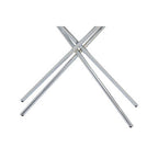 Silver Mirrored Stainless Steel Side Table with Dual Tiered Shelves