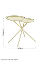 Gold Chrome Finish Frame Side Table with Metallic Plates Top