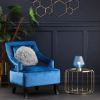 Gold Finish Metallic Frame Side Table with Tempered Glass Top