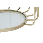 Gold Finish Metallic Frame Side Table with Tempered Glass Top
