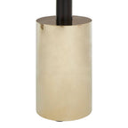Black and Gold Powder-Coated T-Shape End Table with Clear Glass Top