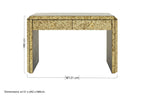 Antique Gold Finish Mirrored 2 Drawer Console Table