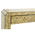 Antique Gold Finish Mirrored 2 Drawer Console Table