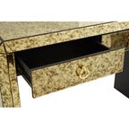 Antique Gold Finish Mirrored 2 Drawer Console Table