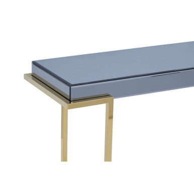 Mirrored Console Table in Gold and Grey Finish