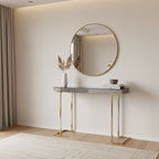 Mirrored Console Table in Gold and Grey Finish