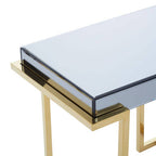 Mirrored End Table in Gold and Grey Finish