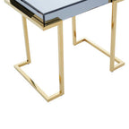 Mirrored End Table in Gold and Grey Finish