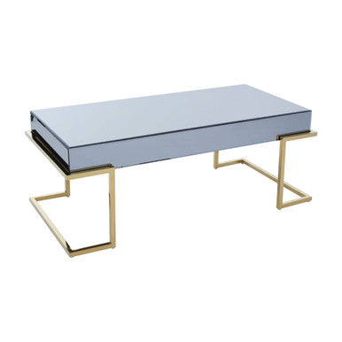 Grey Mirrored and Gold Finish Coffee Table