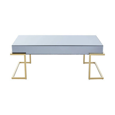Grey Mirrored and Gold Finish Coffee Table