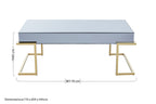 Grey Mirrored and Gold Finish Coffee Table