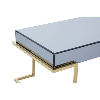 Grey Mirrored and Gold Finish Coffee Table