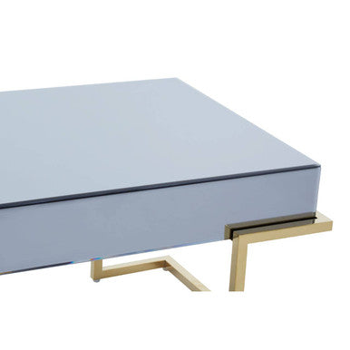 Grey Mirrored and Gold Finish Coffee Table