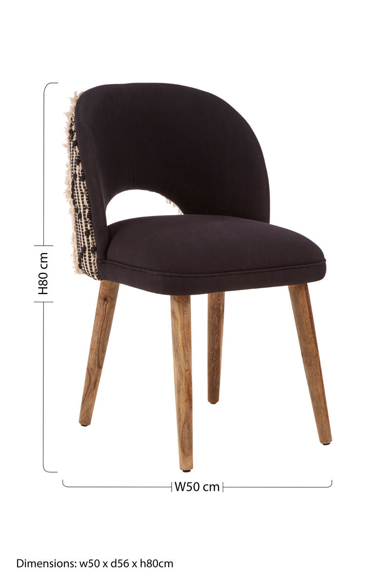 Black and White Fabric Moroccan Design Chair